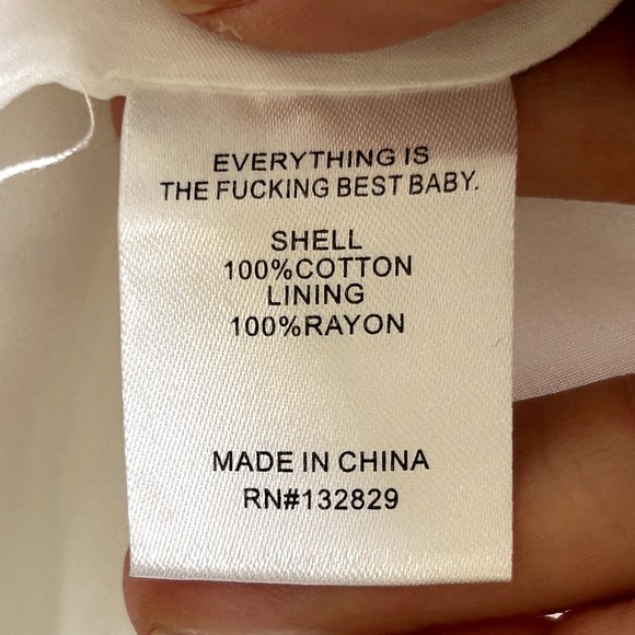 *SOLD* LPA REVOLVE White Eyelet Frill Sleeve Cottagecore Simona Mini Dress M - Picture 9 of 12